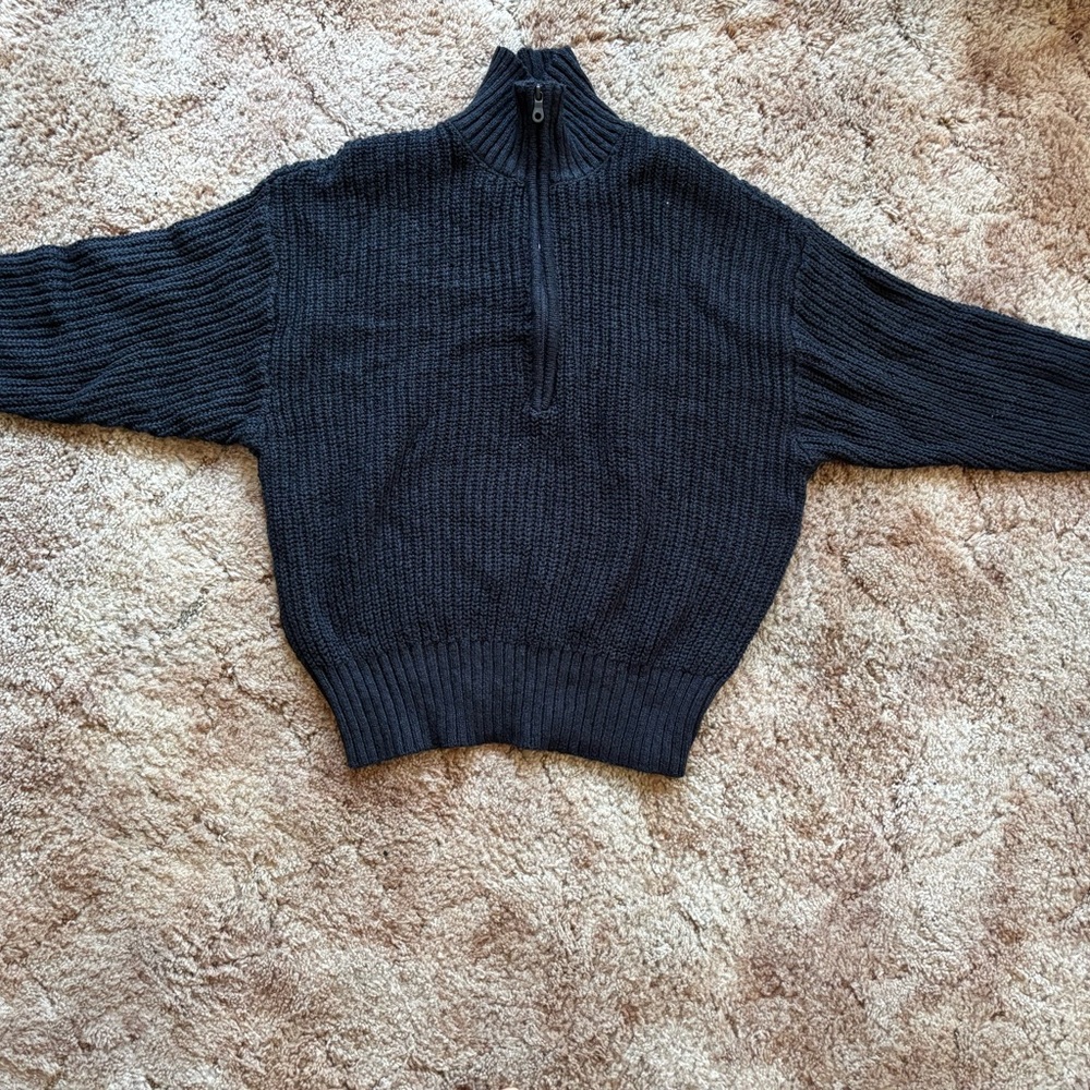 Aerie Black Turtleneck Sweater with Relaxed Fit